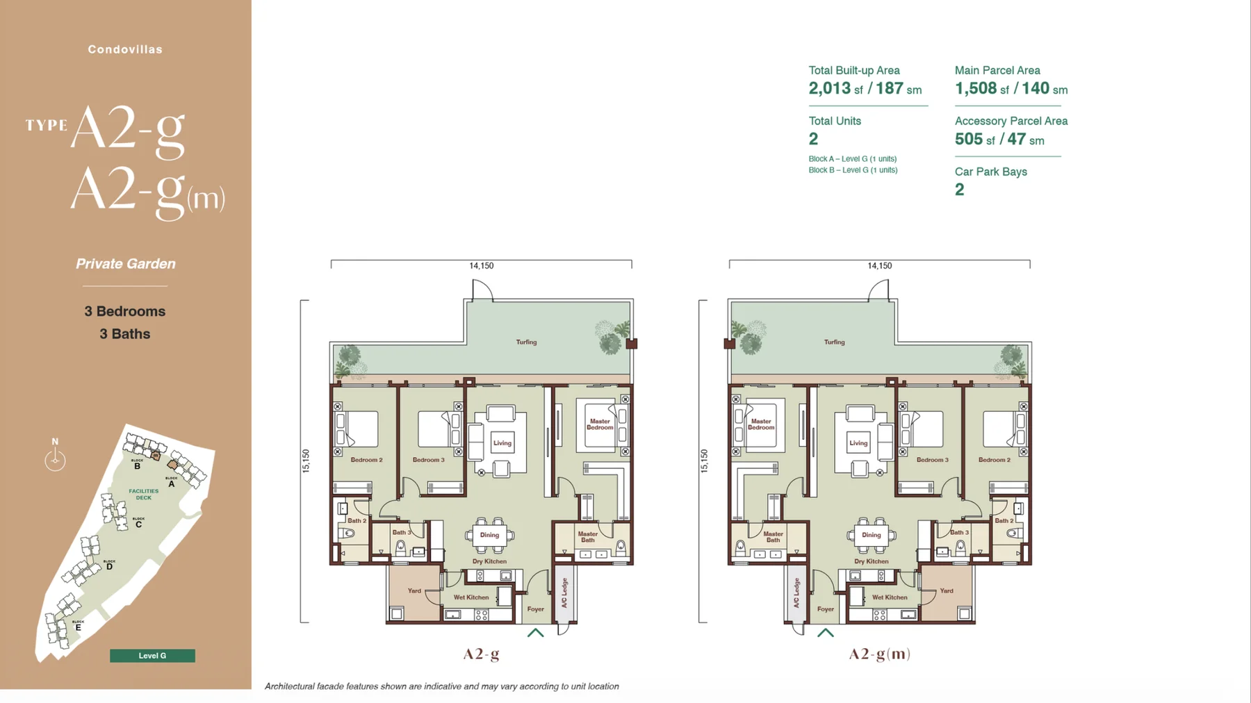 Zenia Condovillas A2-g / A2-g(m) — private garden floor plan