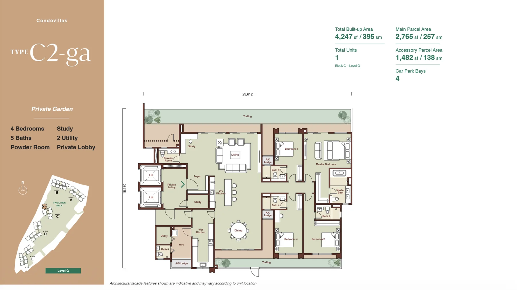 Zenia Condovillas C2-ga — private garden floor plan